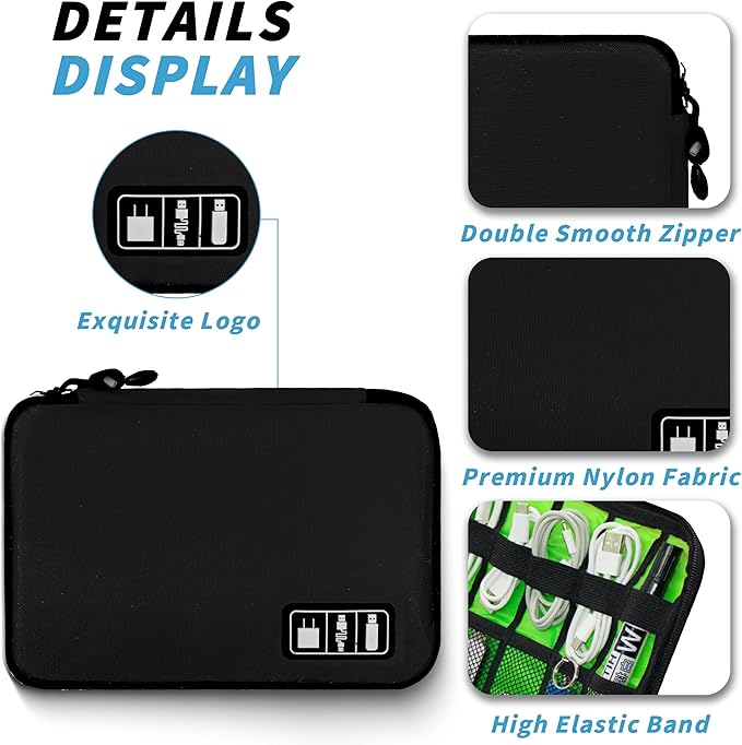 Electronics Organizer, Travel Cord Organizer Pouch, Portable Cable Organizer - Image 2