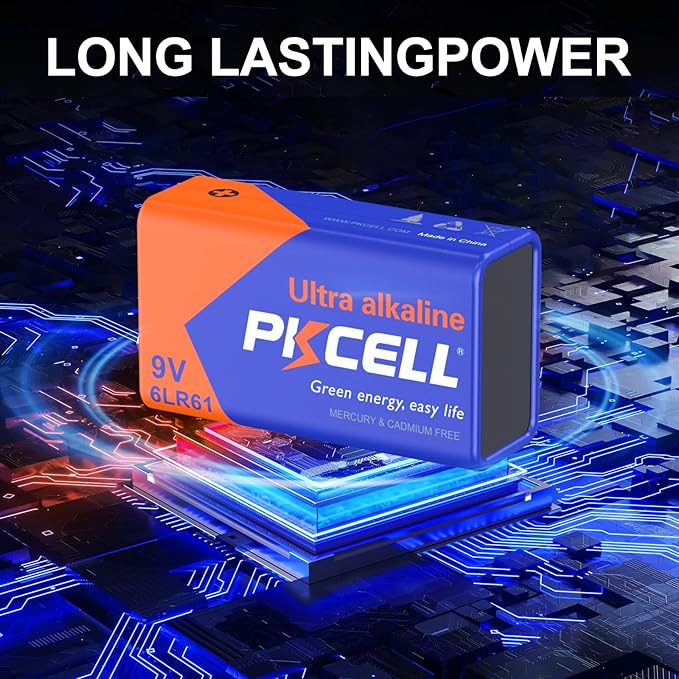 PKCELL 9v Maximum Power Dry Battery – Ultra Long-Lasting 9V Batteries - Image 2