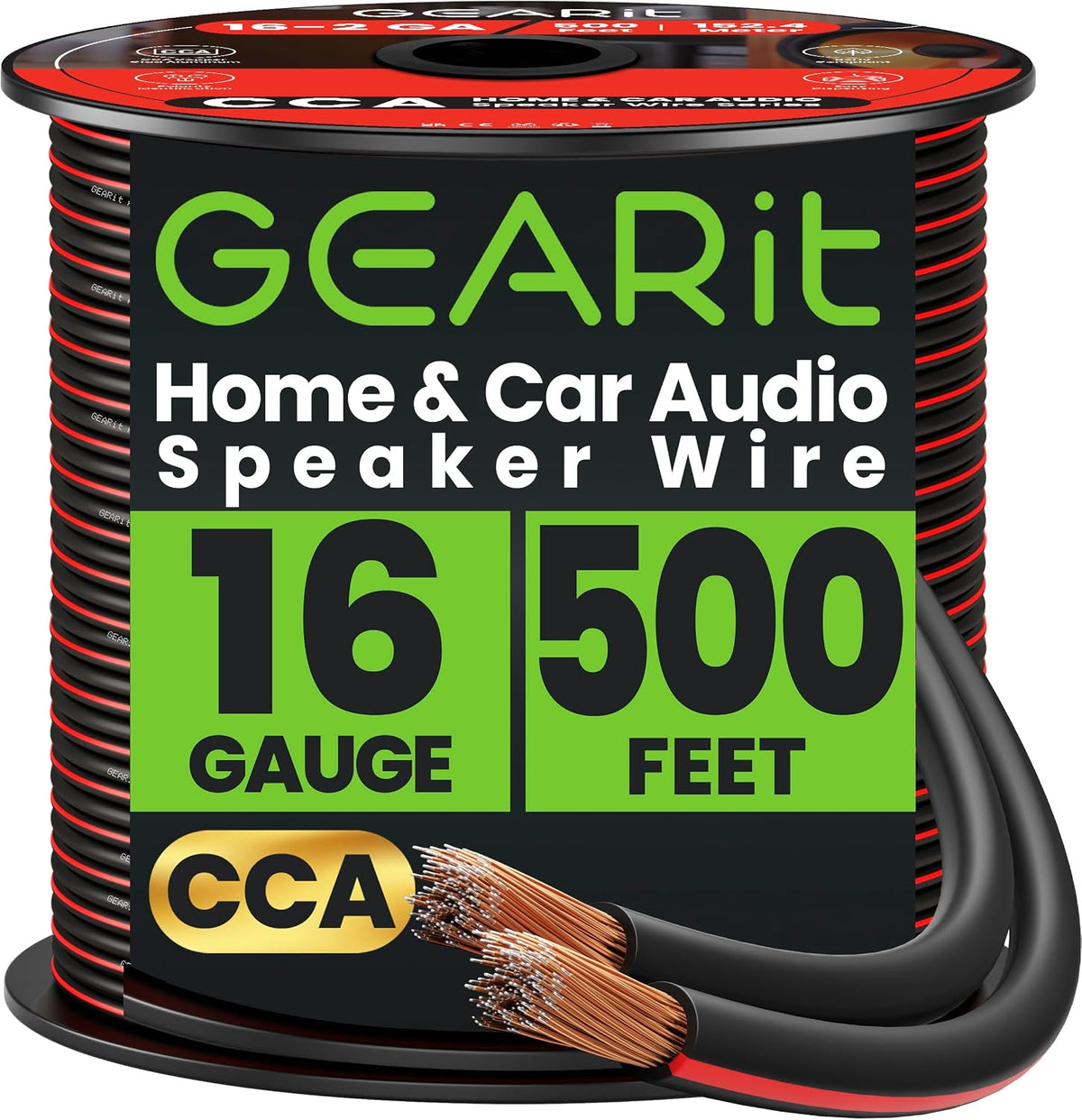 16AWG Speaker Wire, GearIT Pro Series 16 Gauge Speaker Wire Cable Great Use