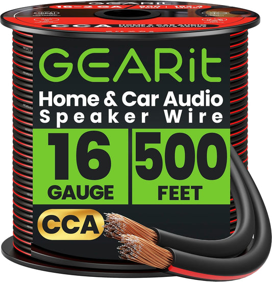 16AWG Speaker Wire, GearIT Pro Series 16 Gauge Speaker Wire Cable Great Use