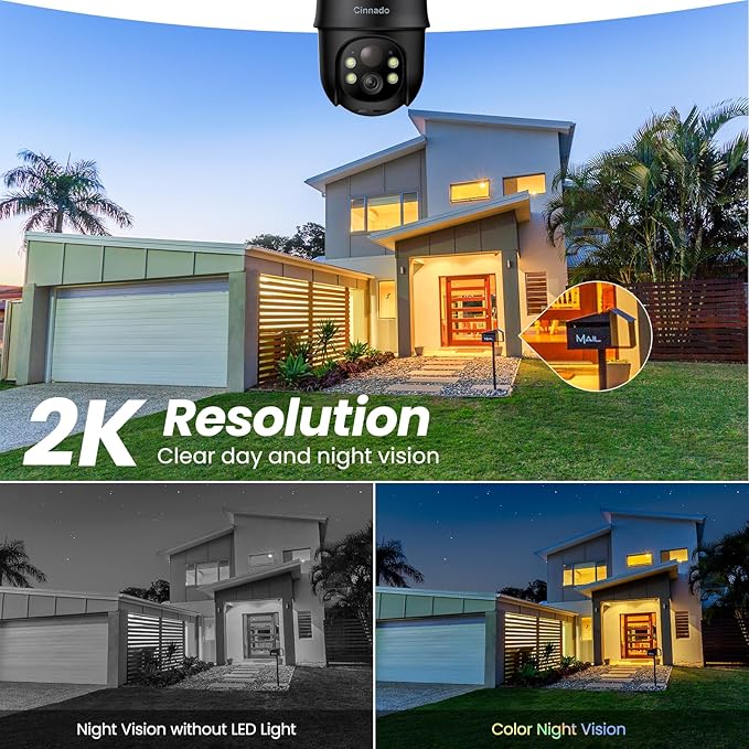 Cinnado 2K Cameras for Home Security-2.4G WiFi Outdoor Camera Wireless - Image 4