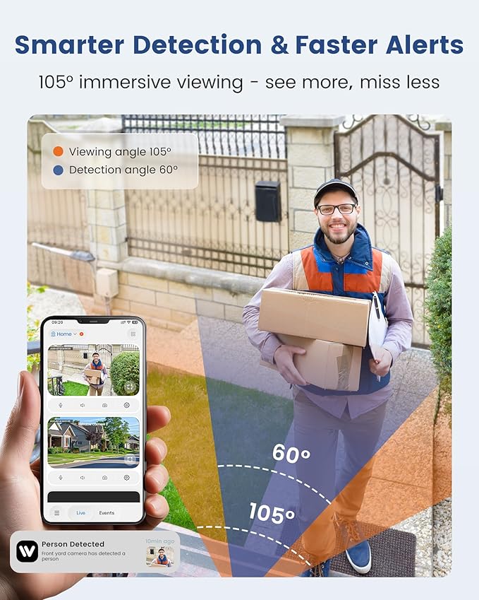 AKINGUAR 3MP 2K Window Camera, 2.4GHz WiFi Indoor Camera - Image 6