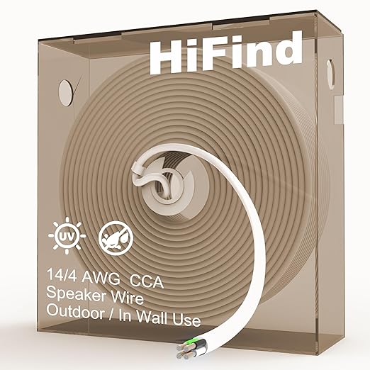 HiFind 14/4 Gauge AWG Outdoor Speaker Wire Bulk 150 FT by HiFindCable