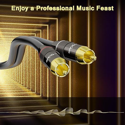 RCA Cable 100 FT, 2RCA to 2RCA Stereo Audio Cable, 【Zinc Alloy Shells, - Image 4