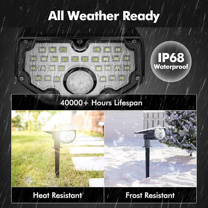 AloftSun Solar Motion Sensor Outdoor Lights, Waterproof Motion Sensor Spot - Image 6