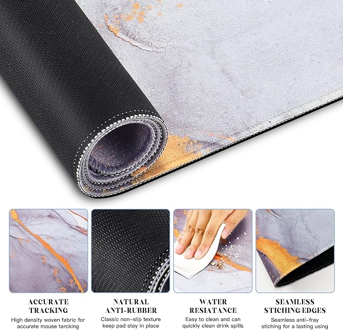 Gimars 4 in 1 Mouse Pad and Keyboard Wrist Rest Set, Large Mouse Pad - Image 5