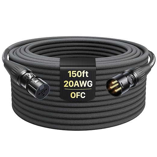 XLR Cables 150ft 1 Pack, Professional Gold-Plated Rean Connectors from Neutrik by AA