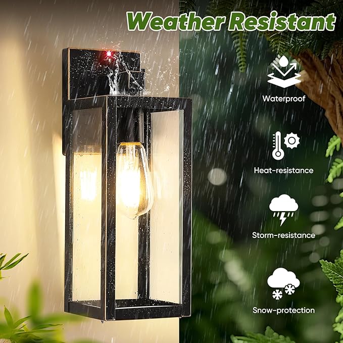 BesLowe Upgraded Motion Sensor Outdoor Wall Lights, 15” Dusk to Dawn Porch - Image 5