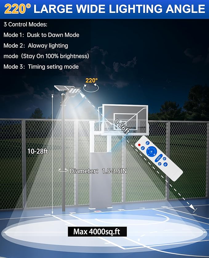 JAYNLT Y-11000W Solar Street Lights Outdoor, 850000LM 6500K High Powered - Image 3