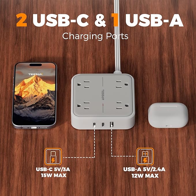 TESSAN Surge Protector Power Strip - Image 4