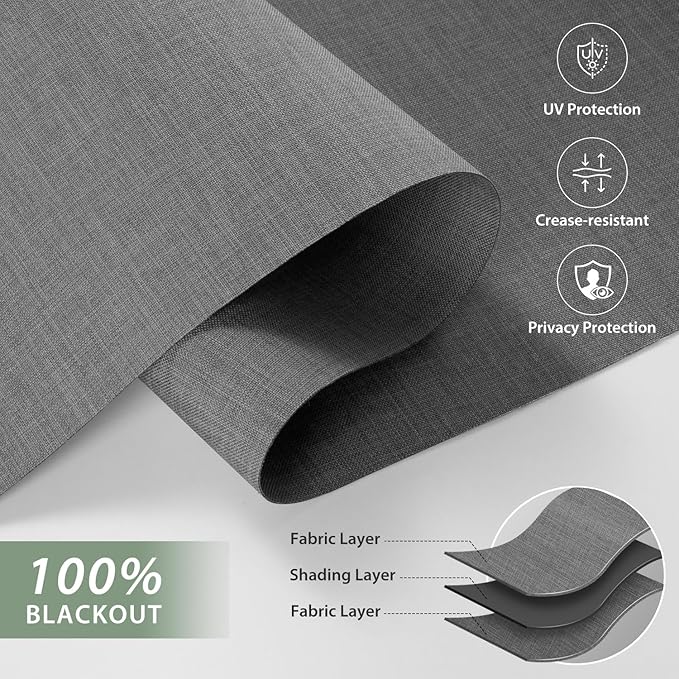 ZSHINE Motorized Blackout Window Blinds Customize Width Remote Control Wireless - Image 3