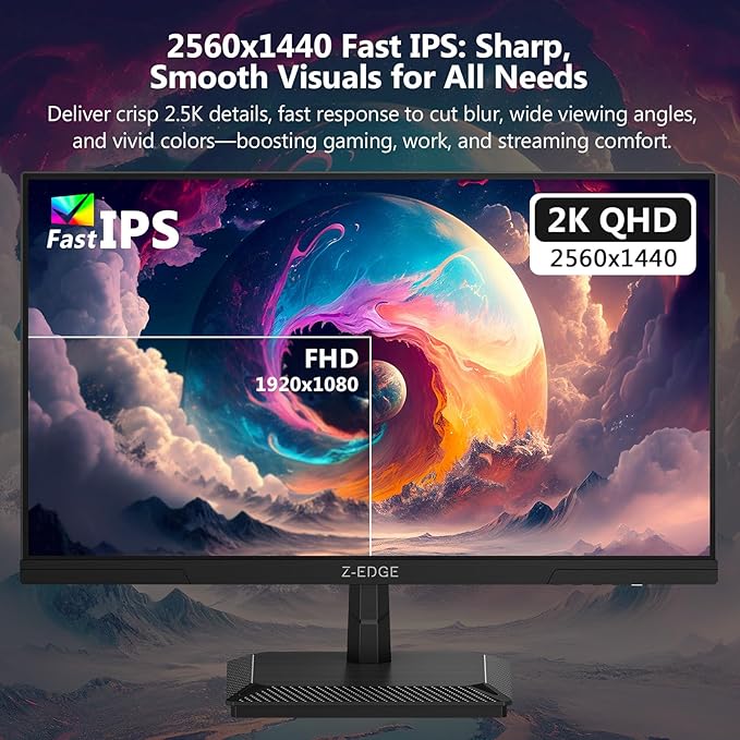 Z-Edge 27 inch Gaming Monitor 320Hz 300Hz, 2K QHD 1440P Fast IPS Monitor - Image 3