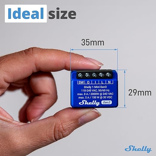 Shelly 1 Mini Gen3 | WiFi Smart Switch Relay 1 Channel 8A | Home Automation | - Image 2