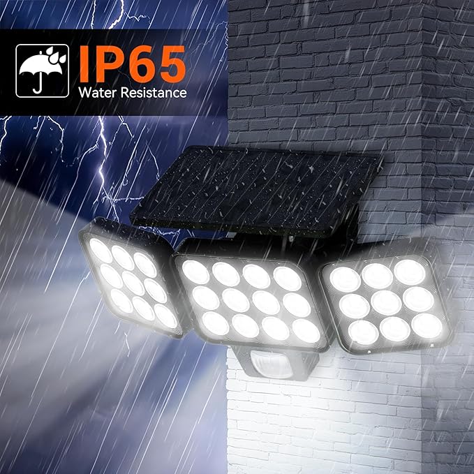 WdtPro Solar Lights Outdoor Waterproof 1 Pack, 3500LM Super Bright Motion - Image 6