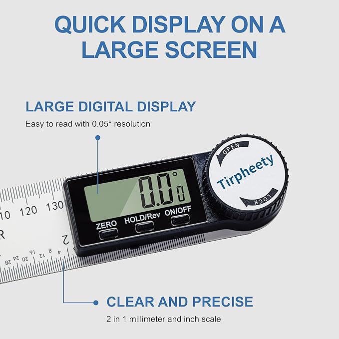Tirpheety Digital Angle Finder Protractor, 3rd Generation Quick Display Angle - Image 5