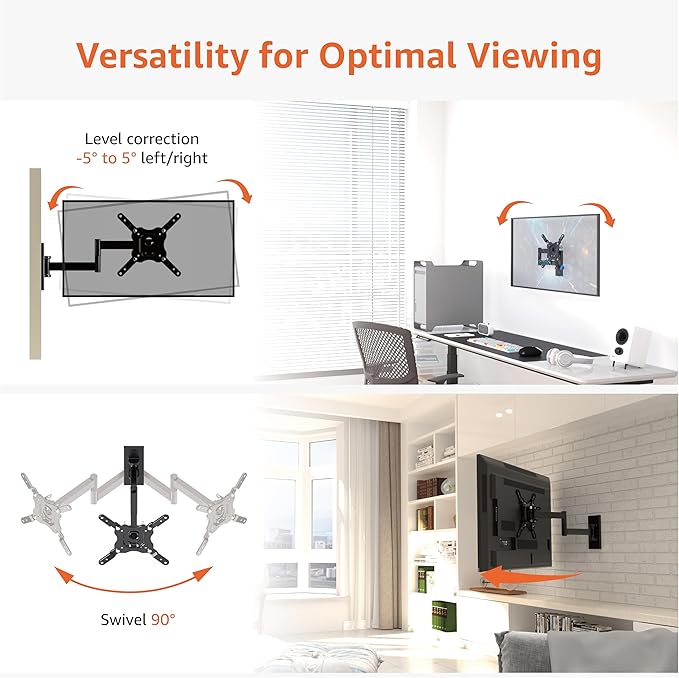 Amazon Basics Full Motion TV Wall Mount fits 12" to 40" TVs and VESA 200x200 - Image 6