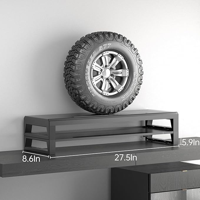 GECKOSTROLL 2-Tier Metal Computer monitor stand Laptop Desk Shelf & Monitor - Image 2