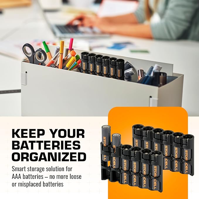 Storacell Slimline AAA-6 Battery Storage Caddy and Dispenser, Holds 6 AAA - Image 2