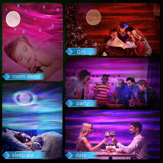 Aurora Northern Lights Projector: 60+ Light Effects White Noise Stars Sky Moon - Image 9