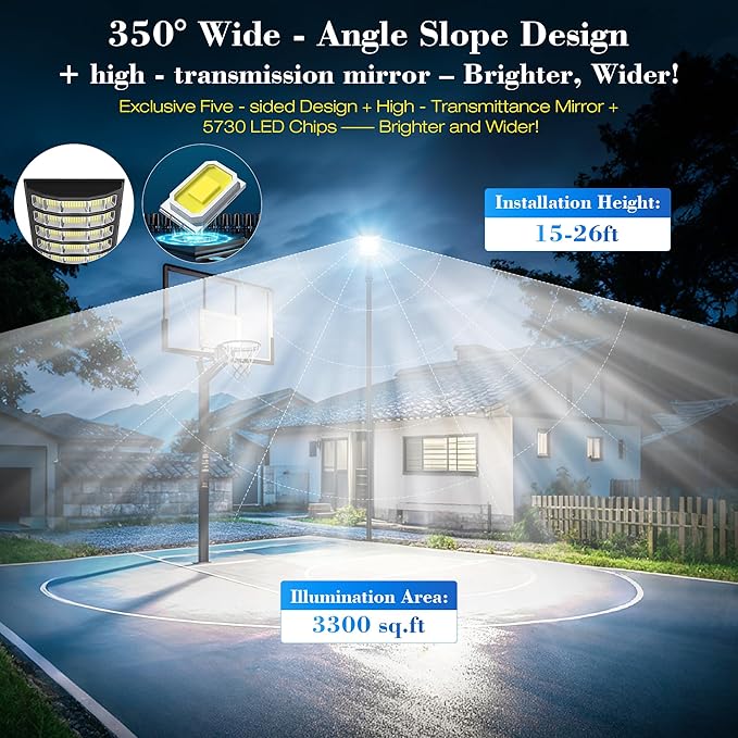 OKPRO Solar Street Lights Outdoor, 10000W Solar Lights Outdoor Waterproof - Image 3