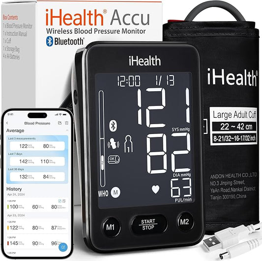 iHealth Accu Blood Pressure Monitor – 4.5" Large LCD, Clinically Accurate by iHealth
