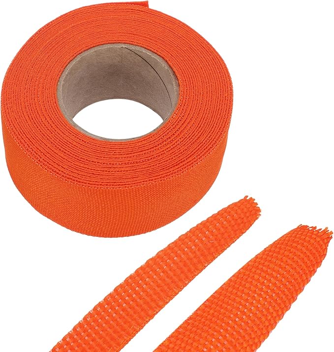 MECCANIXITY Braided Cable Sleeves Heat Shrinkable Fabric Sleeving, 1 1/4" 26ft by MECCANIXITY