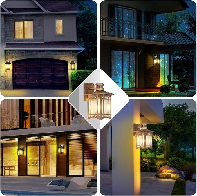XANGQAN Brown Motion Sensor Outdoor Lights Wall Mount - Image 7