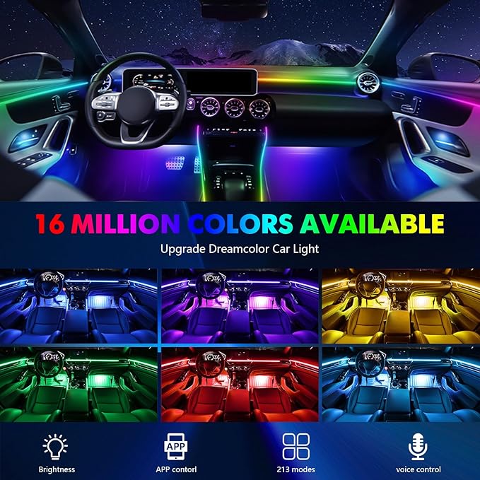 2026 Upgraded Dreamcolor Acrylic Interior Car LED Strip Light - Image 3