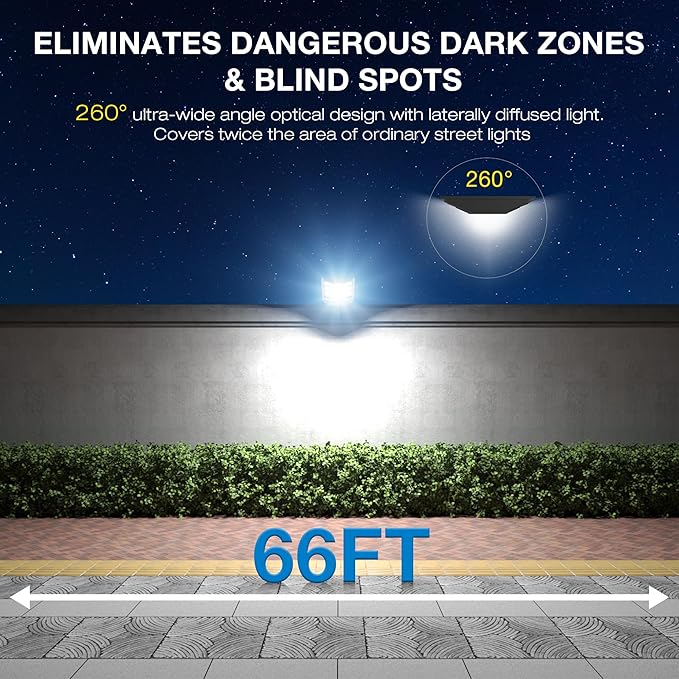 Solar Lights Outdoor, IP66 Waterproof Solar Street Lights Outdoor, 6500K LED - Image 7