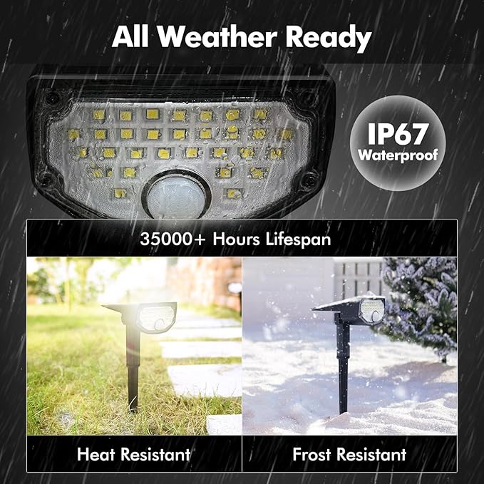 AloftSun Solar Motion Sensor Outdoor Lights, Waterproof Motion Sensor Spot - Image 7