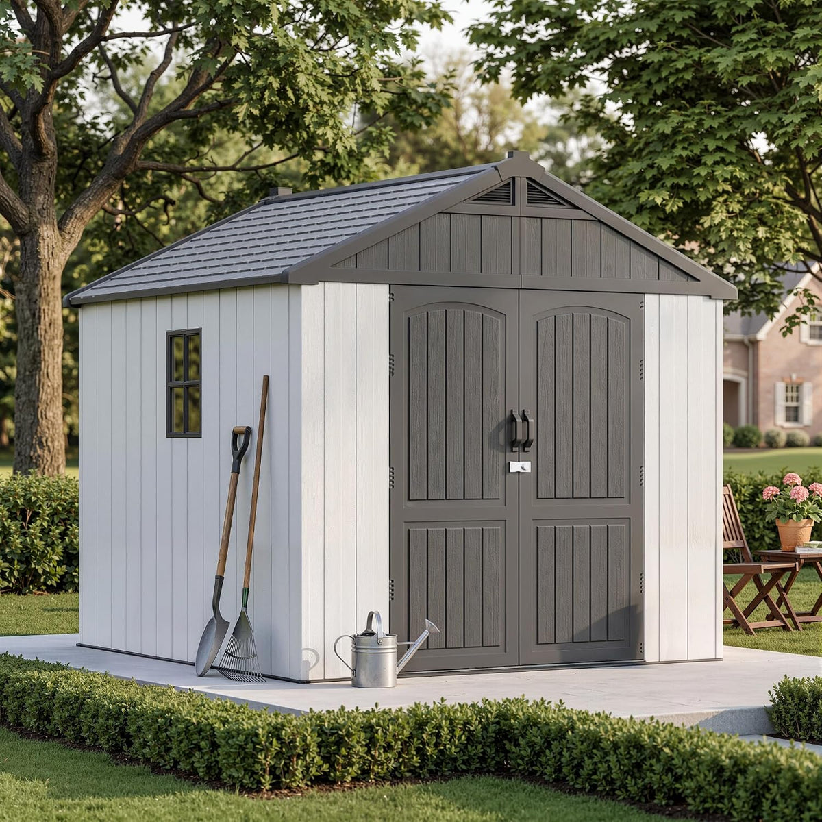 greesum 8x8 ft resin outdoor storage shed with, main product view