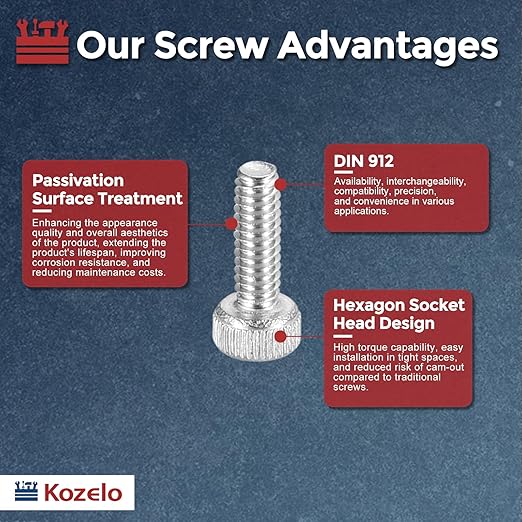 Kozelo 100pcs Socket Head Cap Screws - Image 3