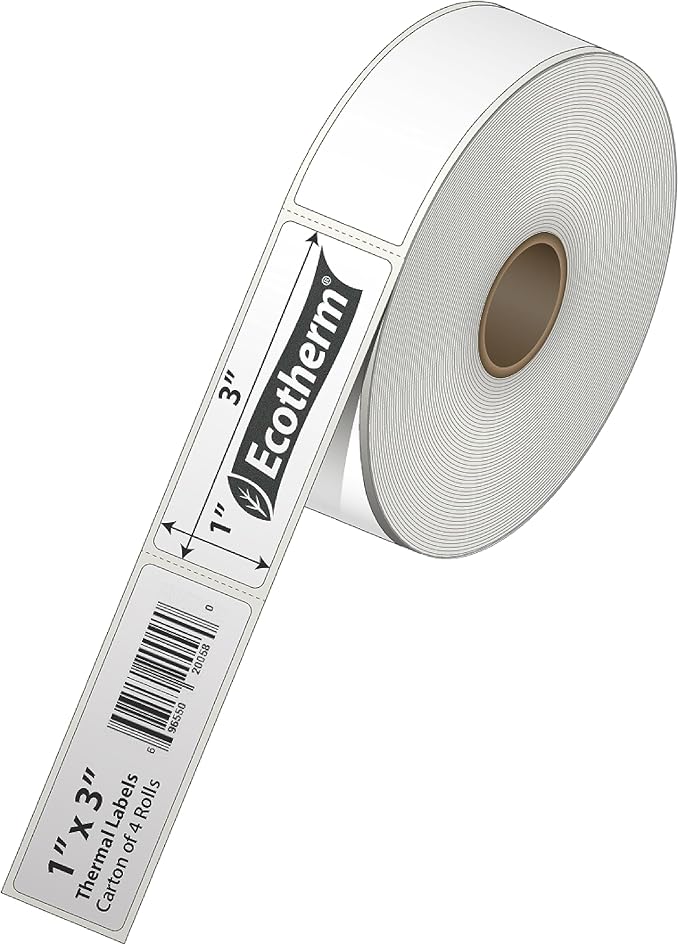 1" x 3" Thermal Labels | 4 Rolls | 2720 Labels | fits Zebra, Offnova Thermal - Image 2