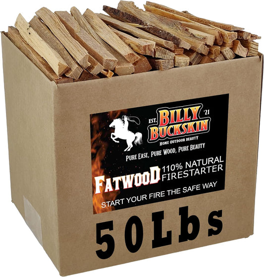 50lb Fatwood Fire Starter Sticks | 100% Natural Fire Starters