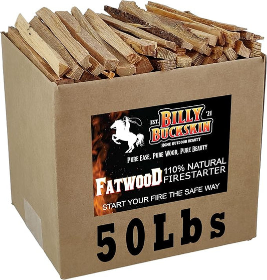 50lb Fatwood Fire Starter Sticks | 100% Natural Fire Starters by BillyBuckskinHomeandBeauty