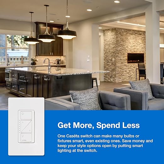 Lutron Caseta Original Smart Dimmer Switch Kit w/ Hub, - Image 2