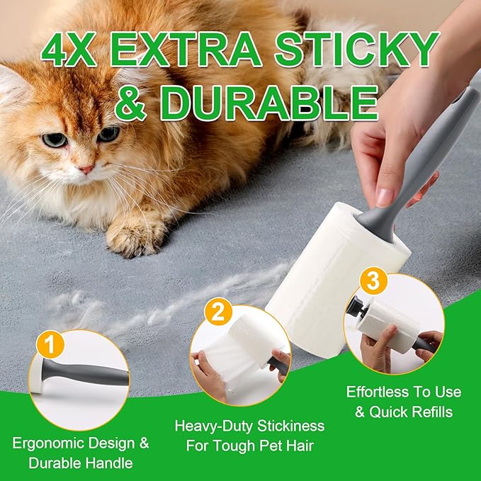 Lint Roller for Pet Hair 500 Sheets Extra Sticky Pet Hair Remover for Clothes - Image 3