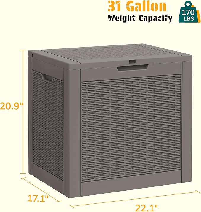 NUNU LAB 31 Gallon Outdoor Storage Box Waterproof, Outside Package Delivery - Image 3