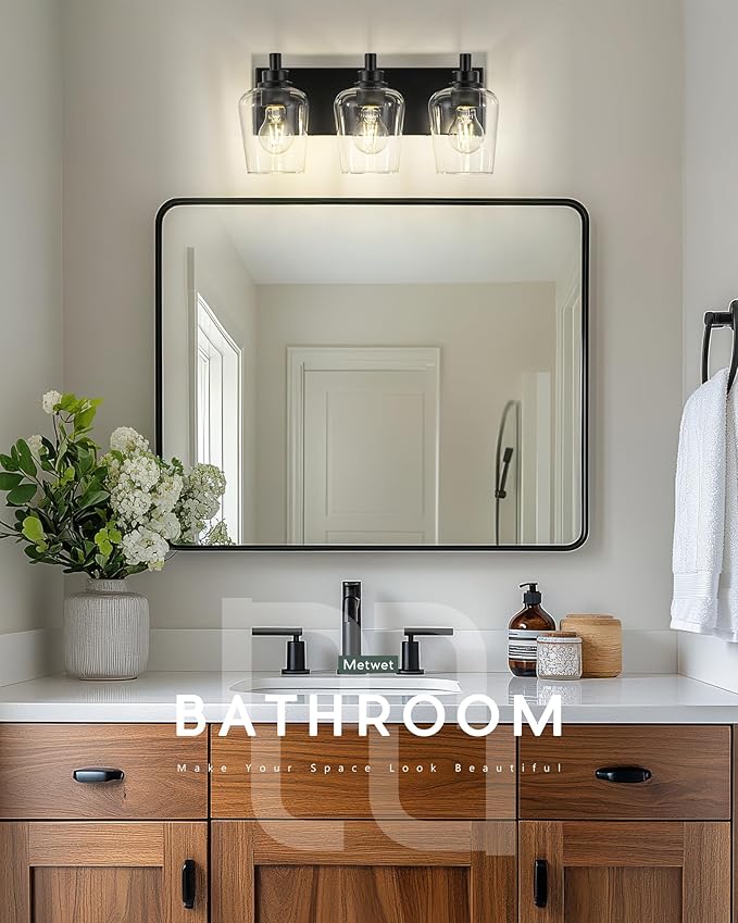 METWET Bathroom Light Fixtures, 3-Light Modern Vanity Light - Image 4