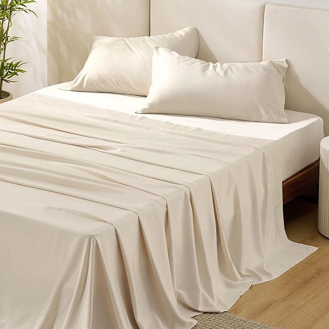 Bedsure Queen Sheet Set, Rayon Derived from Bamboo, Cooling Sheets, Breathable by BEDSURE