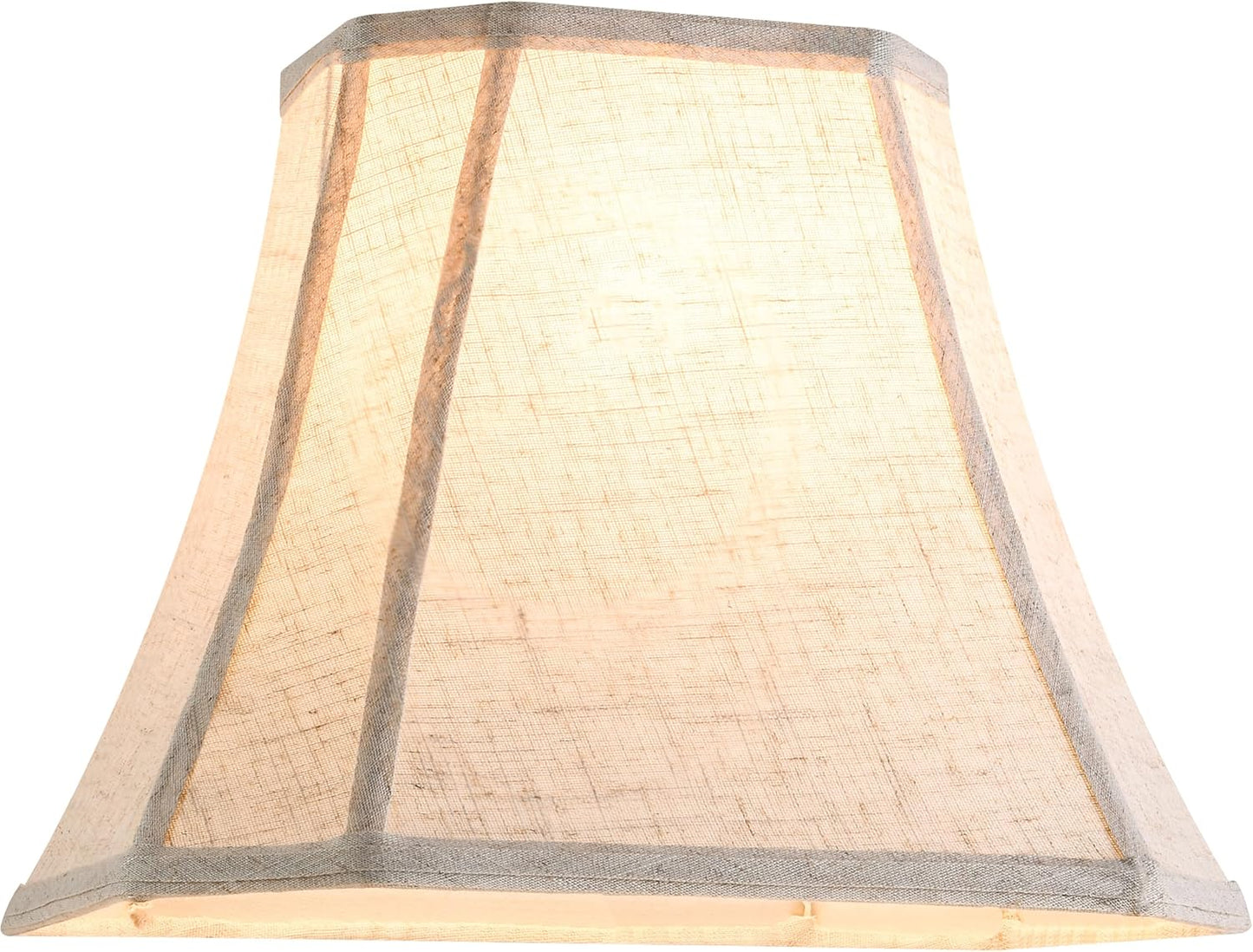 GO&SO Beige Oatmeal Square Lamp Shade for Table Lamps,Floor Lamps 8"x14"x11 | 0.41" Spider,Rectangle Lamp Shades Set of 1,Cut Corner Natural Fabric Shade for Bedroom Lamps Replacement,Fold Easy Assembly