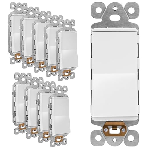 LIDER Matte White Minimalist Design Decorator Switch, Frameless Paddle Wall by LIDER