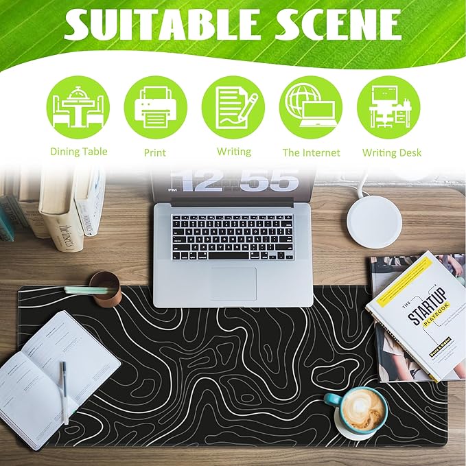 Eflxamz Desk Mat, Topographic Contour Large Gaming Mouse Pad - Image 3