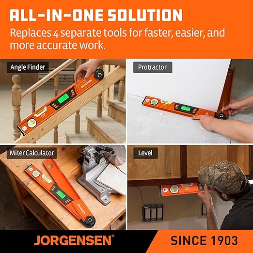 JORGENSEN Digital Angle Finder, Protractor Digital Level - Image 3
