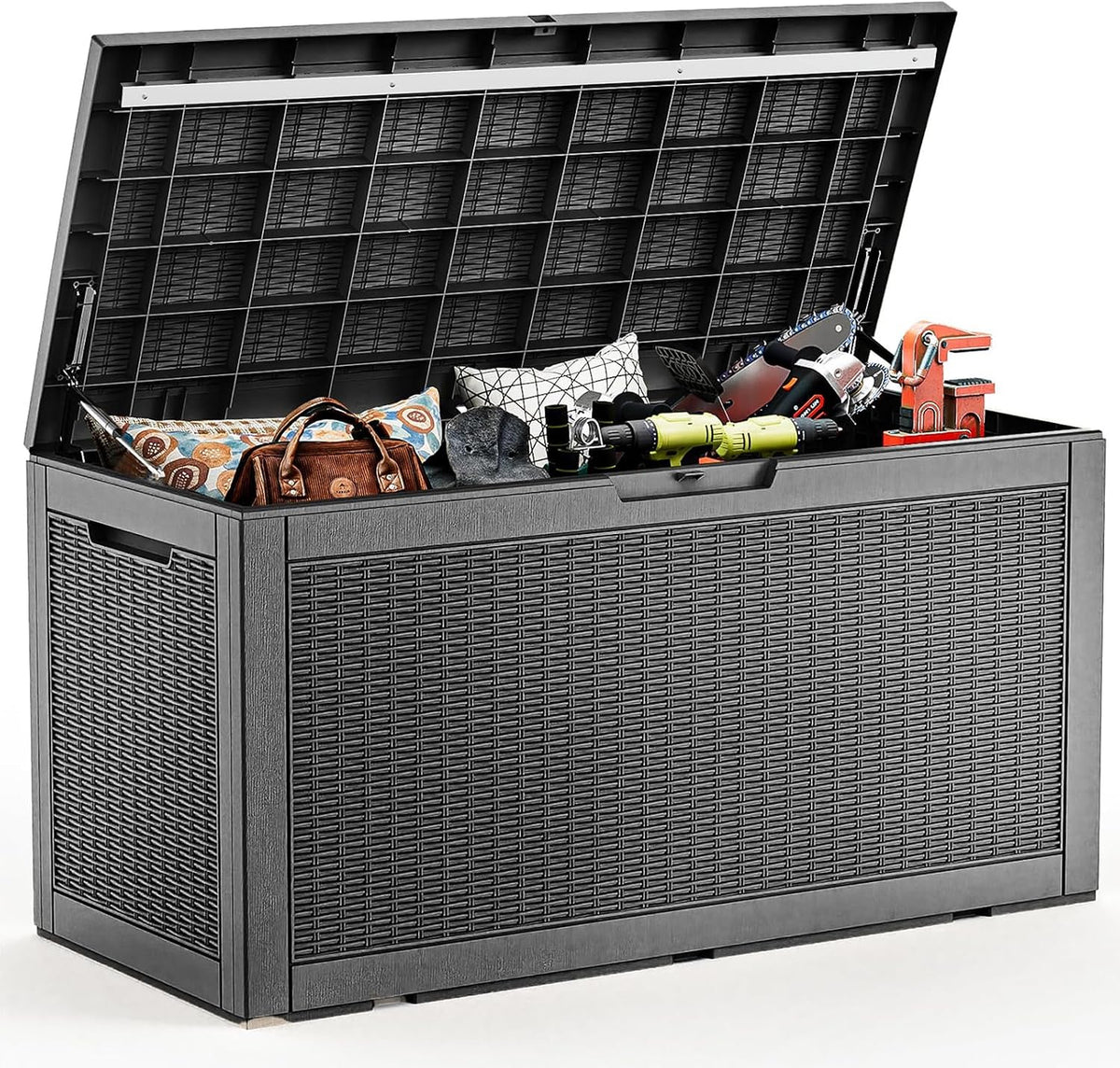 patiozen 120 gallon deck box,resin outdoor storage box, main product view