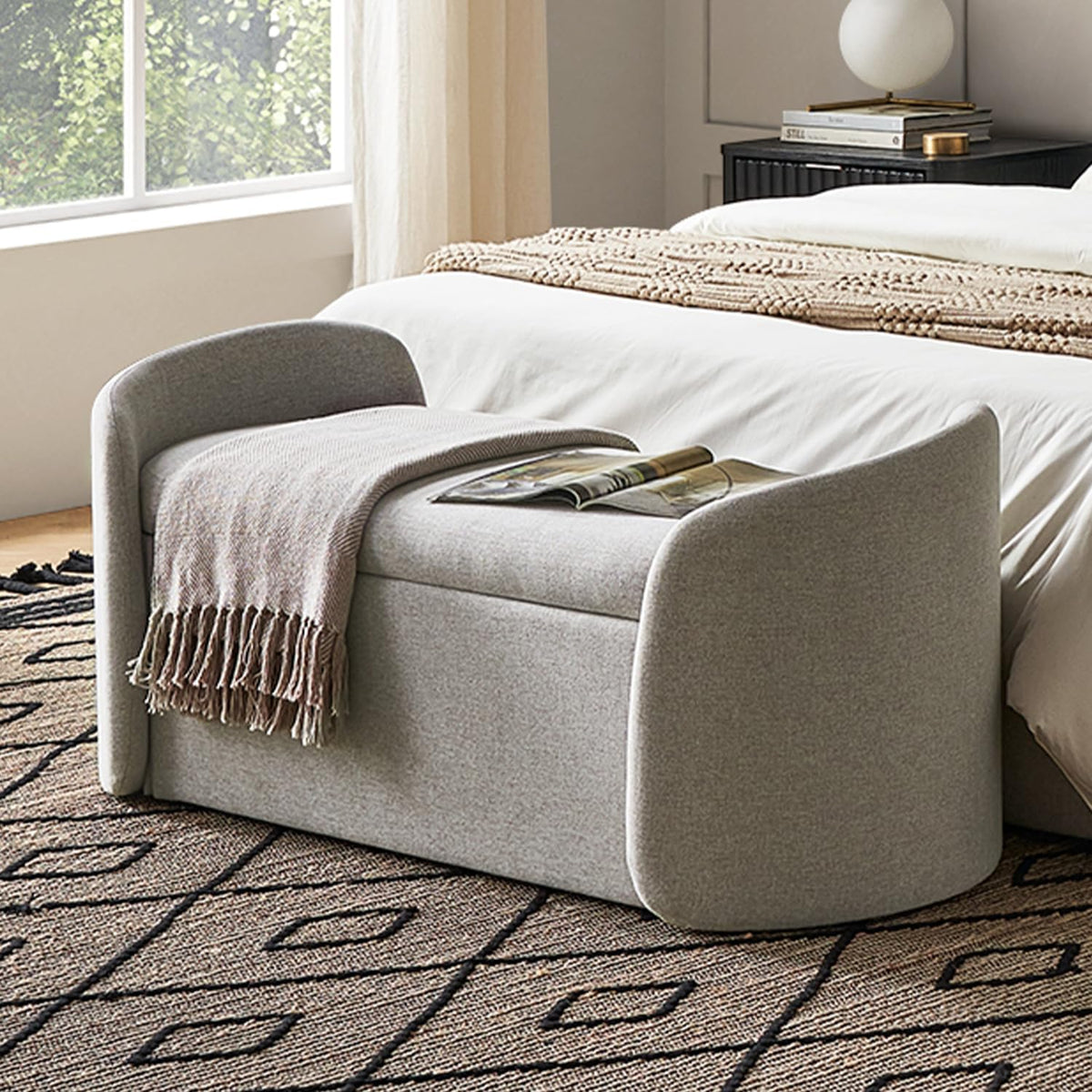 mopio sophie 51" ottoman storage bench, entryway and, main product view