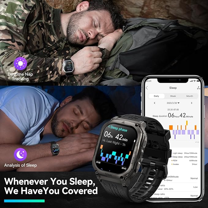 AMAZTIM Smart Watch, 60 Days Extra-Long Battery, 50M Waterproof, Rugged - Image 6
