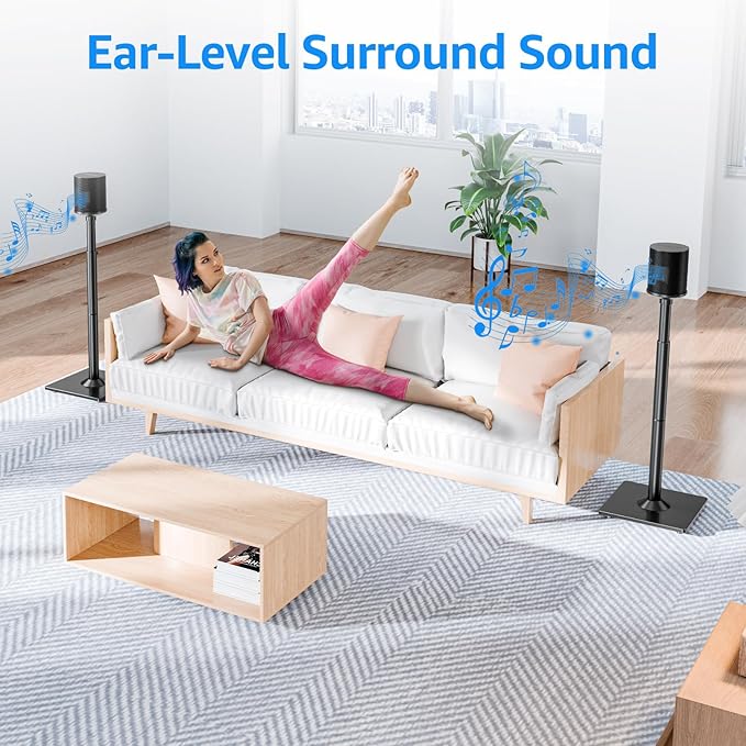 MOUNTUP Speaker Stands for Sonos Era 100, Sonos One, One SL, Height Adjustable - Image 6