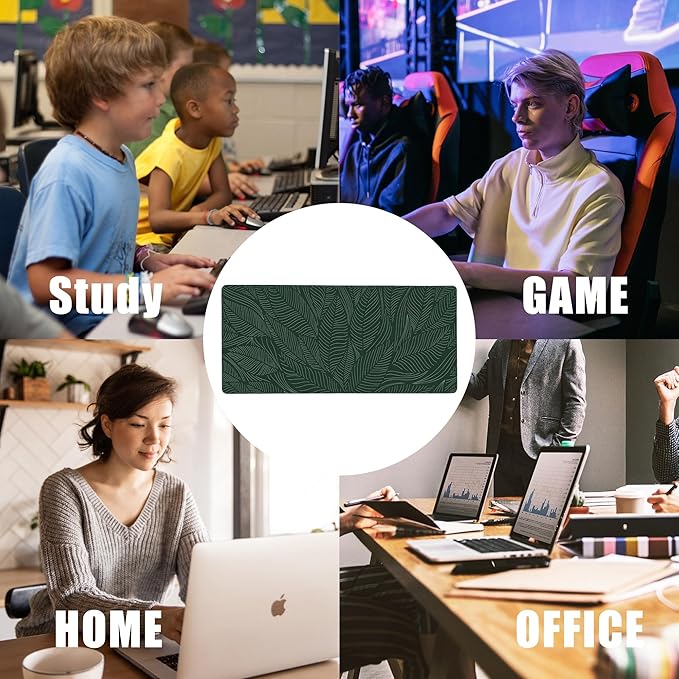 EOBKLAX Golden Tropical Leaf Large Gaming Mouse Pad, Waterproof Desk Mat - Image 7