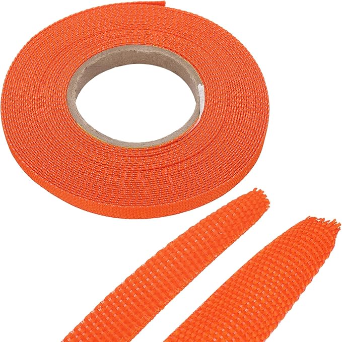 MECCANIXITY Braided Cable Sleeves Heat Shrinkable Fabric Sleeving, 1/4" 33ft by MECCANIXITY